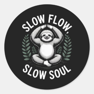 Slow Flow Slow Soul Sloth Yoga Meditation Classic Round Sticker
