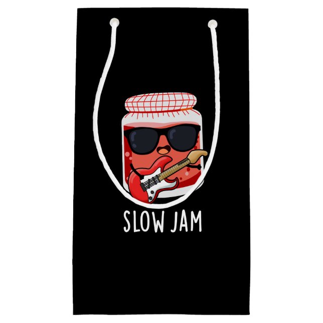 Slow Jam Funny Food Pun Dark BG Small Gift Bag (Front)
