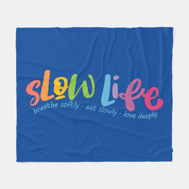 Slow Life Fleece Blanket (Front (Horizontal))