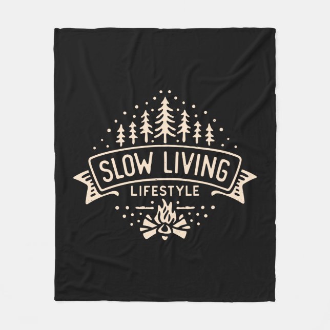 Slow Living Lifestyle Fleece Blanket (Front)