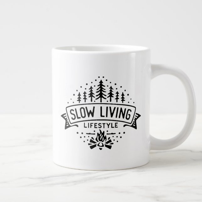 Slow Living Lifestyle Large Coffee Mug (Right)