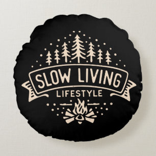 Slow Living Lifestyle Round Cushion