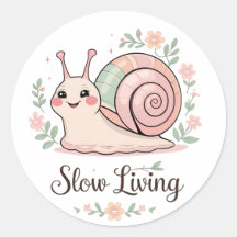 Slow Living | Pastel Snail Floral 