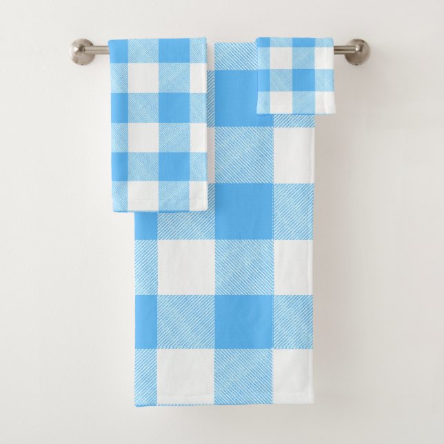 Slow-Living Summer Sky Check Bath Towel Set (Insitu)