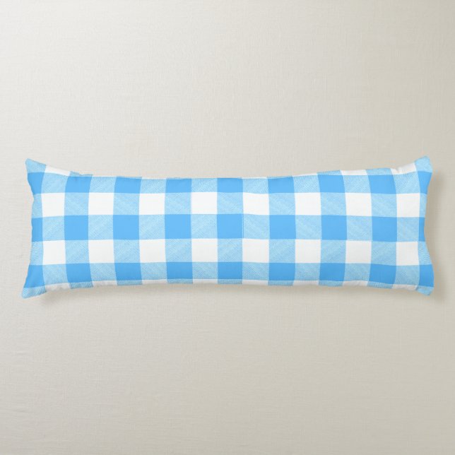 Slow-Living Summer Sky Check Body Cushion (Front)
