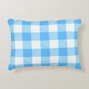 Slow-Living Summer Sky Check Decorative Cushion