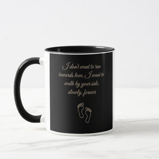 Slow Love Quote Gift for Couples Mug (Left)