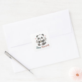 Slow Morning Panda Sticker | Cute Cosy Aesthetic
