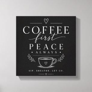 Slow Mornings Club Cosy Aesthetic Coffee Design Canvas Print