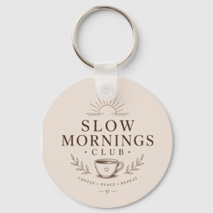 Slow Mornings Club Cosy Aesthetic Coffee Design Key Ring
