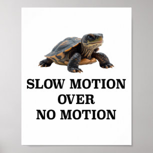 Slow Motion Over No Motion Turtle Meme  Poster