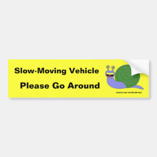 Slow-Moving Vehicle Bumper Sticker