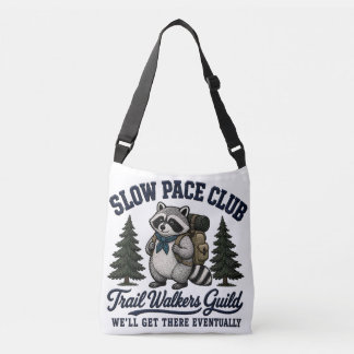 Slow Pace Club Racoon Camping Design Crossbody Bag