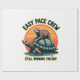 Slow Pace Squad Vintage Animal Runner Shirt 2 Wrapping Paper
