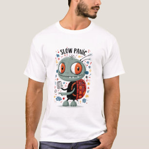 Slow Panic Funny Turtle Alien Character Gift T-Shirt