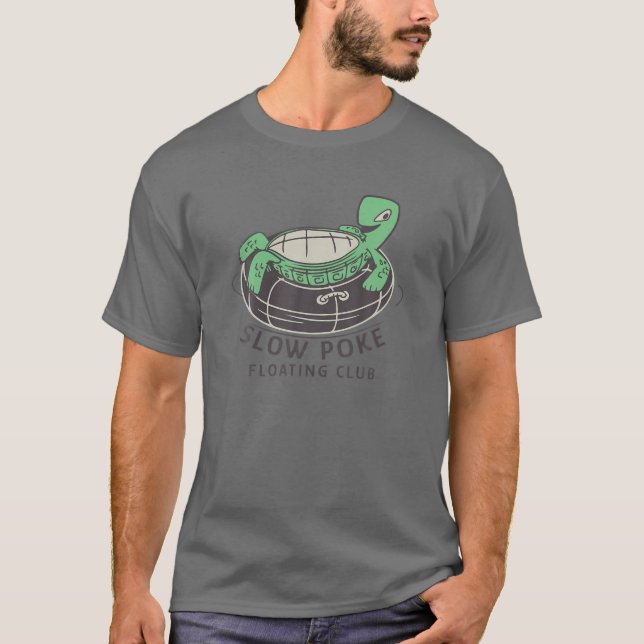 Slow Poke Floating Club - Turtle Float Tube Graphi T-Shirt (Front)