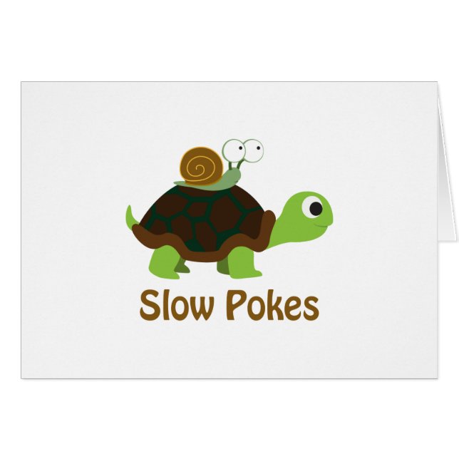 Slow Pokes - Cute Turtle and Snail (Front Horizontal)