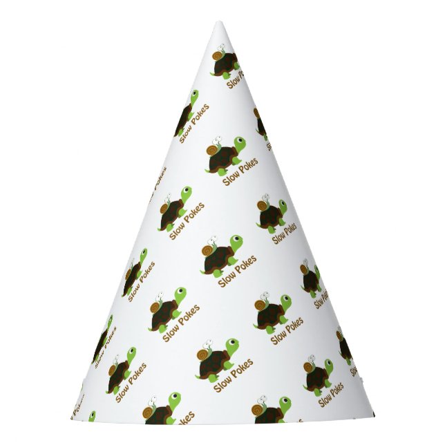 Slow Pokes Cute Turtle and Snail Party Hat (Front)