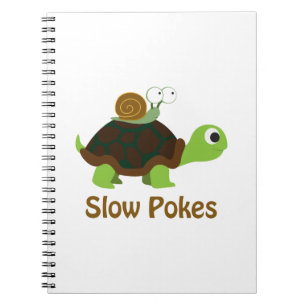 Slow Pokes - Cute Turtle and Snail Spiral Notebook