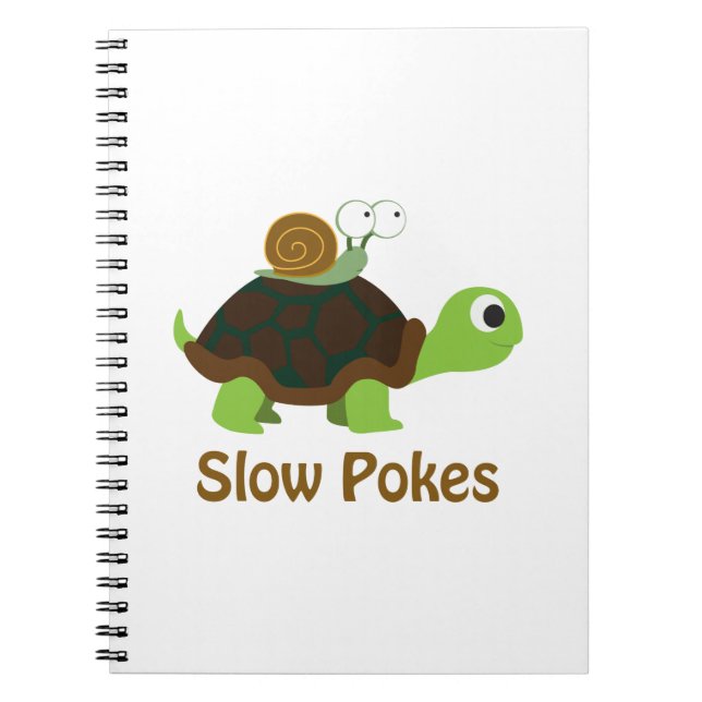 Slow Pokes - Cute Turtle and Snail Spiral Notebook (Front)