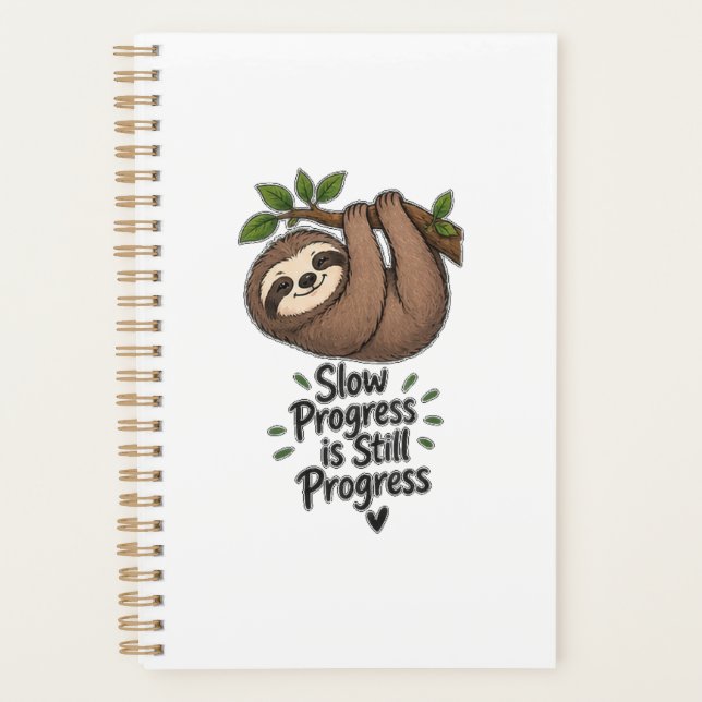 Slow Progress Is Still Progress Cute Sloth Planner (Front)