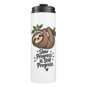 Slow Progress Is Still Progress Cute Sloth Thermal Tumbler