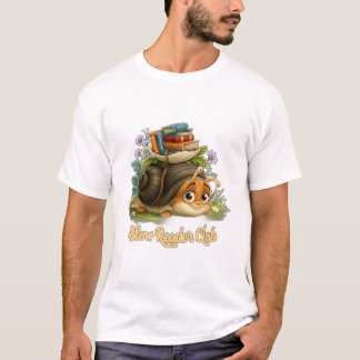 Slow Reader Club Cute Snail With Books T-Shirt