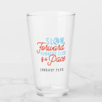 Slow Runners Club Funny Quote Blue Orange Text