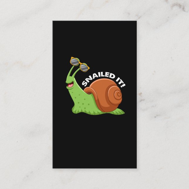 Slow Snail with Sunglasses Slug Fan Business Card (Front)