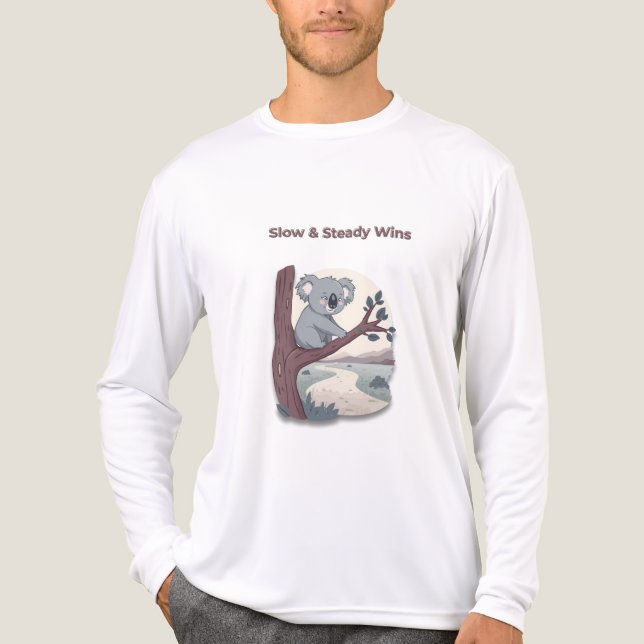 **"Slow & Steady Wins – Motivational Cute Koala "* Tri-Blend Shirt (Front)