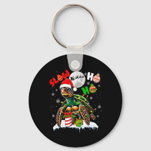 Slow Turtle Santa Laugh Christmas Sea Animals Love Key Ring