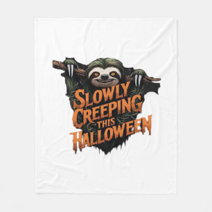 Slowly Creeping This Halloween - Creepy Sloth Clas Fleece Blanket
