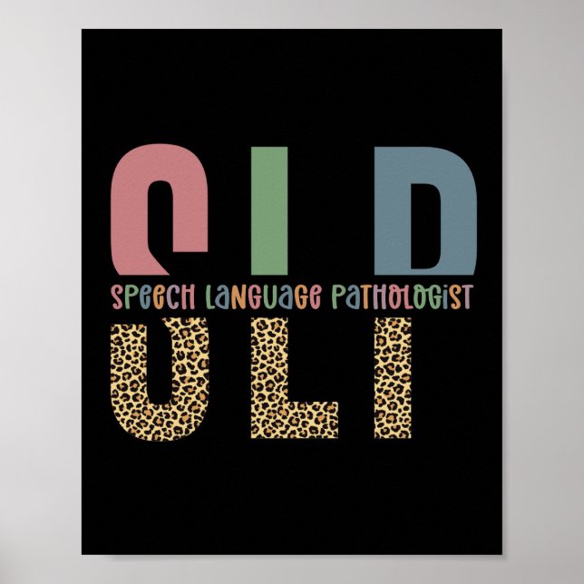 SLP cheetah print Speech language pathologist gift (Front)