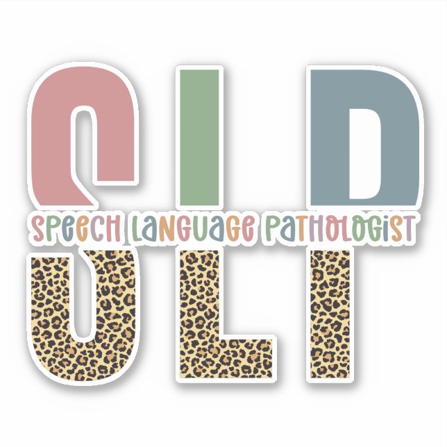 SLP cheetah print Speech language pathologist gift (Front)