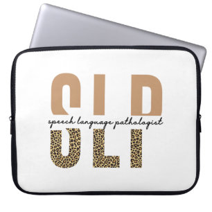 SLP cheetah print Speech language pathologist gift Laptop Sleeve