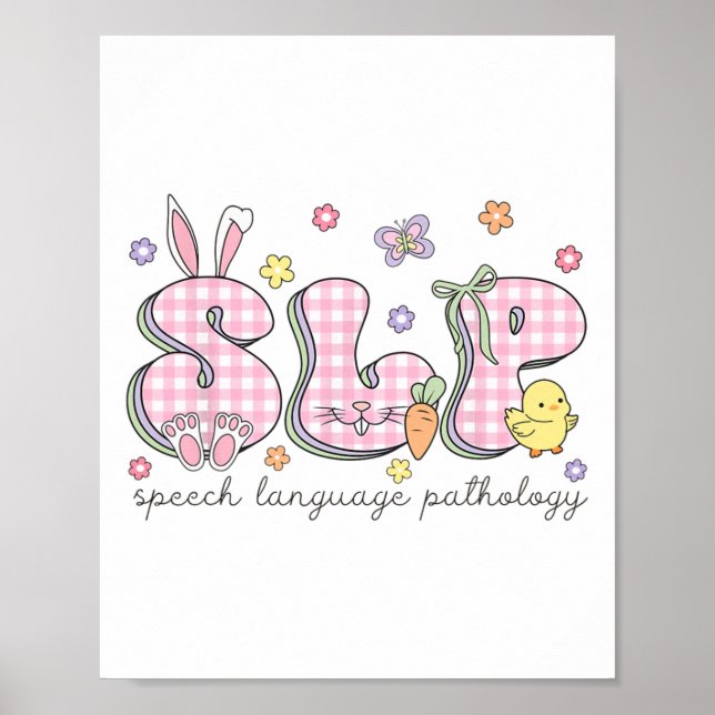 Slp Easter Speech Language Pathology Spring Speech Poster (Front)