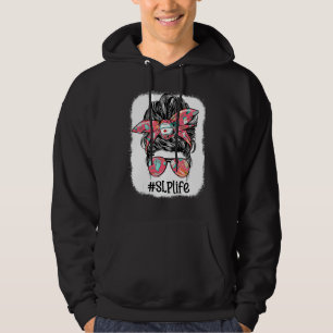 Slp Life Messy Bun Glasses Women Hoodie