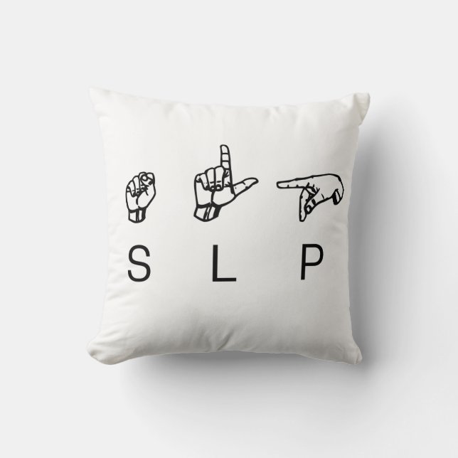 SLP Speech Language Pathologist ASL Cushion (Front)