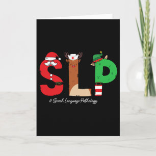 Slp Speech Language Pathologist Christmas Slp Sant Card