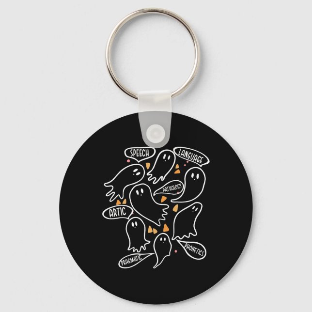 Slp Speech Language Pathologist - Funny Halloween  Key Ring (Front)