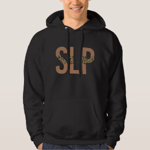 SLP Speech Language Pathologist Leopard Print Hoodie