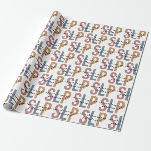 SLP Speech Language Pathologist Retro Pattern Wrapping Paper