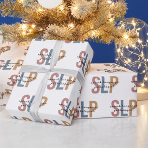 SLP Speech Language Pathologist Retro Wrapping Paper