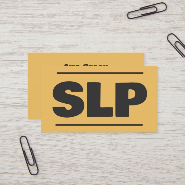 SLP Speech Pathologist Business Card (Front/Back In Situ)