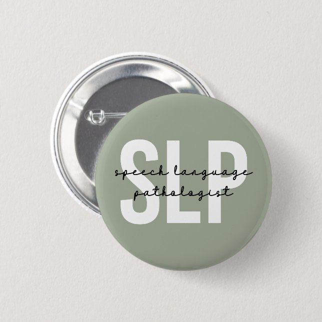 SLP Speech Pathologist Speech Therapist 6 Cm Round Badge (Front & Back)
