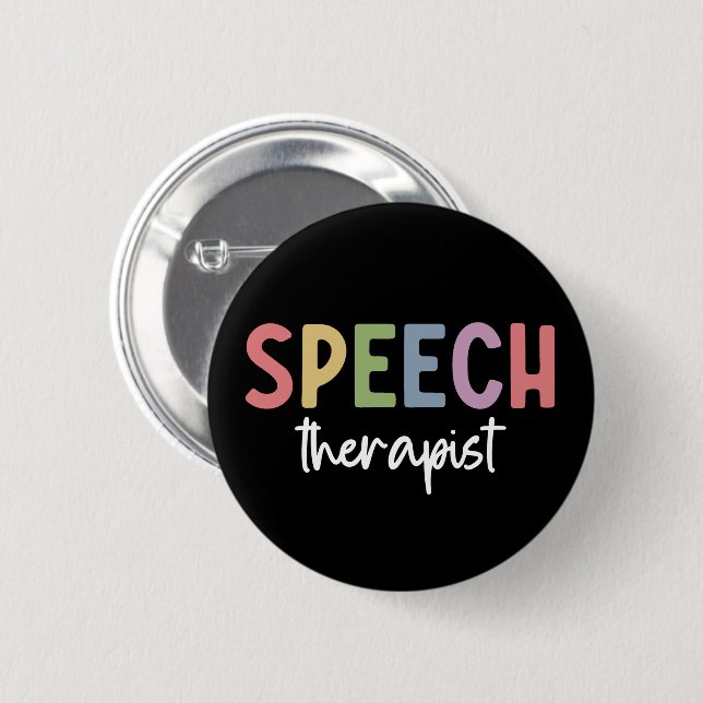 SLP Speech Pathologist Speech Therapist 6 Cm Round Badge (Front & Back)