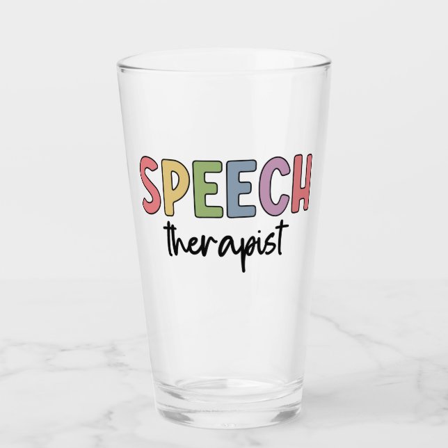 SLP Speech Pathologist Speech Therapist Glass (Front)