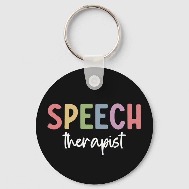 SLP Speech Pathologist Speech Therapist Key Ring (Front)