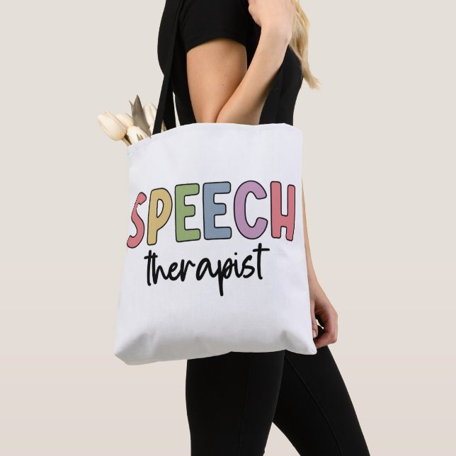 SLP Speech Pathologist Speech Therapist  Tote Bag (Close Up)
