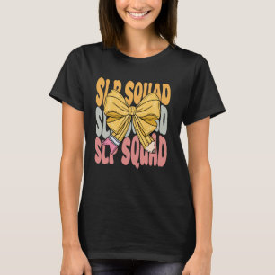 SLP Squad Groovy Coquette Bow Cute Funny Back to S T-Shirt